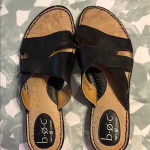 b.o.c. Black Sandals with Contoured Footbed
